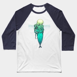 Kraken vs Megalodon Whale Baseball T-Shirt